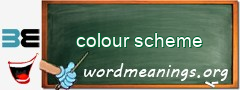 WordMeaning blackboard for colour scheme
